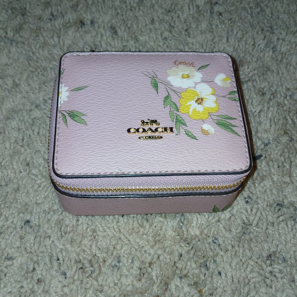 COACH Pink Floral Jewelry Box  Used